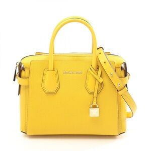 Micheal Kors (Mercer Sunflower belted MD Satchel  Leather.